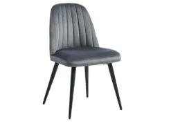 Lot De 2 Chaises ELEANA - Velours & Métal Noir - Gris 7 Lot De 2 Chaises ELEANA - Velours & Métal Noir - Gris -Fren Soldes Boutique chaise 406887