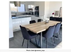 Lot De 6 Chaises - Velours Et Métal Noir - Noir - MASURIE -Fren Soldes Boutique chaise 413629