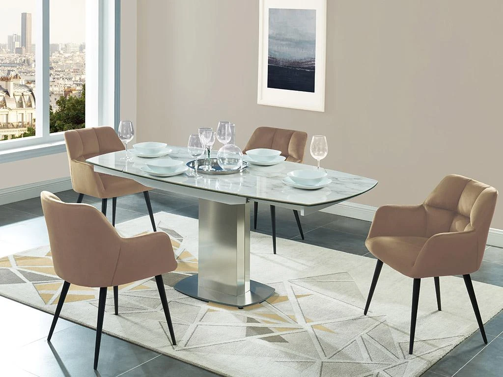 Lot De 2 Chaises Avec Accoudoirs - Velours Et Métal - Beige - PEGA De Pascal MORABITO 6 Lot De 2 Chaises Avec Accoudoirs - Velours Et Métal - Beige - PEGA De Pascal MORABITO – Image 6