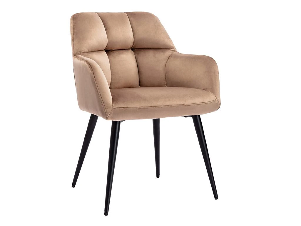 Lot De 2 Chaises Avec Accoudoirs - Velours Et Métal - Beige - PEGA De Pascal MORABITO 3 Lot De 2 Chaises Avec Accoudoirs - Velours Et Métal - Beige - PEGA De Pascal MORABITO – Image 3