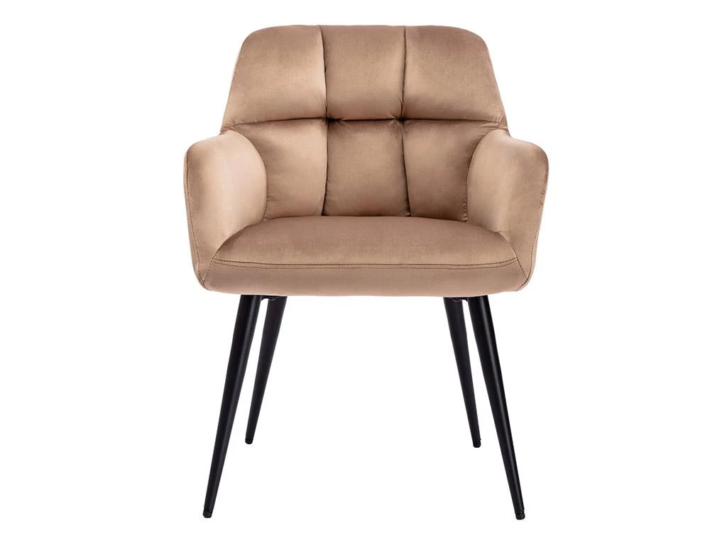 Lot De 2 Chaises Avec Accoudoirs - Velours Et Métal - Beige - PEGA De Pascal MORABITO 2 Lot De 2 Chaises Avec Accoudoirs - Velours Et Métal - Beige - PEGA De Pascal MORABITO – Image 2