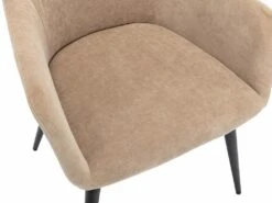 Lot De 2 Chaises BIBO - Avec Accoudoirs - Effet Velours & Métal - Beige -Fren Soldes Boutique chaise 426117