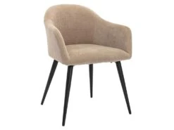 Lot De 6 Chaises BIBO - Avec Accoudoirs - Effet Velours & Métal - Beige 12 Lot De 6 Chaises BIBO - Avec Accoudoirs - Effet Velours & Métal - Beige -Fren Soldes Boutique chaise 426201