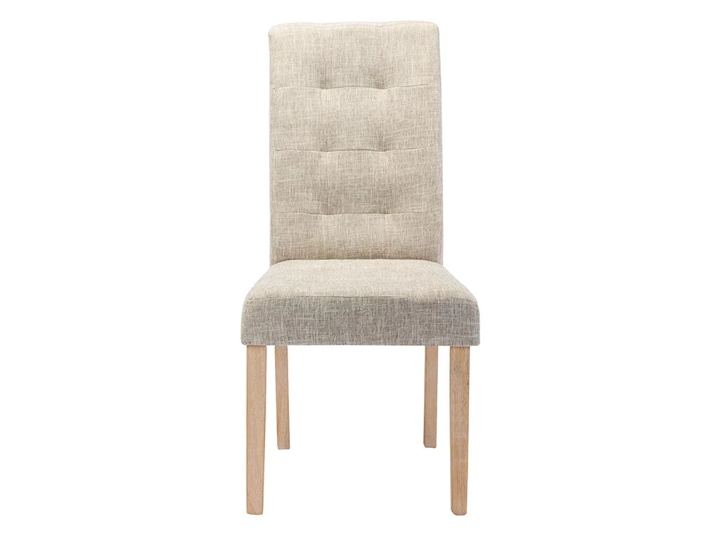Lot De 2 Chaises VILLOSA - Tissu & Pieds Bois - Coloris : Beige 4 Lot De 2 Chaises VILLOSA - Tissu & Pieds Bois - Coloris : Beige – Image 4