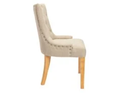 Lot De 2 Chaises JOLIA - Tissu Et Pieds Bois - Beige -Fren Soldes Boutique chaise 427087