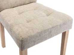 Lot De 6 Chaises VILLOSA - Tissu & Pieds Bois - Beige -Fren Soldes Boutique chaise 427147