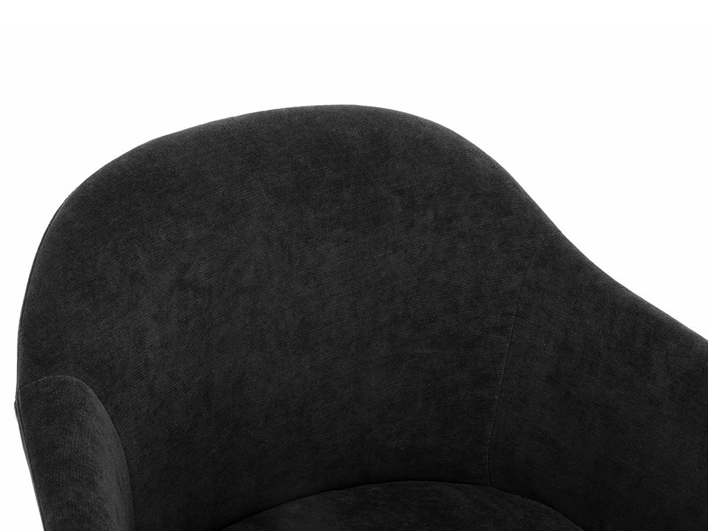 Lot De 6 Chaises BIBO - Avec Accoudoirs - Effet Velours & Métal - Noir 10 Lot De 6 Chaises BIBO - Avec Accoudoirs - Effet Velours & Métal - Noir – Image 10