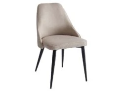 Lot De 2 Chaises EZRA - Tissu Et Métal - Crème -Fren Soldes Boutique chaise 439857