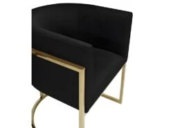 Chaise Avec Accoudoirs - Velours Et Acier Inoxydable - Noir Et Doré - PERIA De Pascal MORABITO -Fren Soldes Boutique chaise 439965