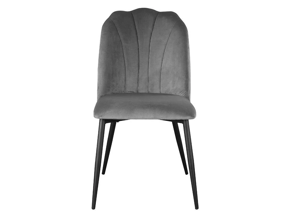 Lot De 2 Chaises ROSARIO - Effet Velours Et Métal Noir - Gris 3 Lot De 2 Chaises ROSARIO - Effet Velours Et Métal Noir - Gris – Image 3