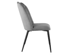 Lot De 2 Chaises ROSARIO - Effet Velours Et Métal Noir - Gris 11 Lot De 2 Chaises ROSARIO - Effet Velours Et Métal Noir - Gris -Fren Soldes Boutique chaise 446901