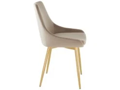 Lot De 2 Chaises MASURIE - Velours Et Métal Doré - Taupe 12 Lot De 2 Chaises MASURIE - Velours Et Métal Doré - Taupe -Fren Soldes Boutique chaise 447161