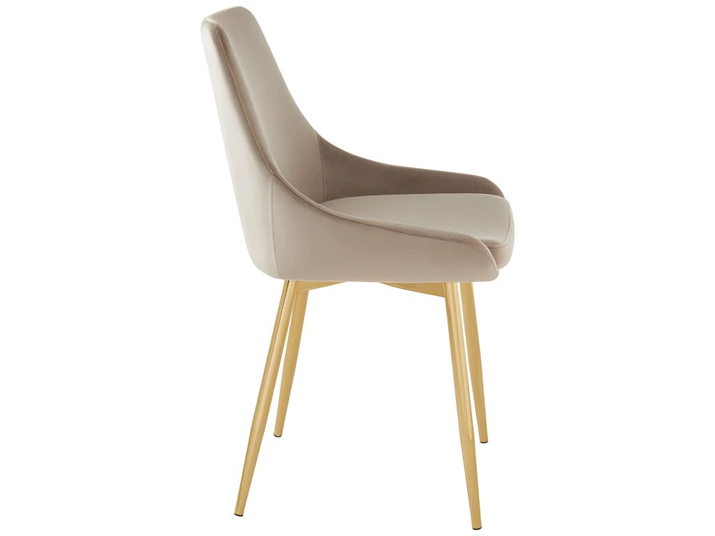 Lot De 2 Chaises MASURIE - Velours Et Métal Doré - Taupe 5 Lot De 2 Chaises MASURIE - Velours Et Métal Doré - Taupe – Image 5
