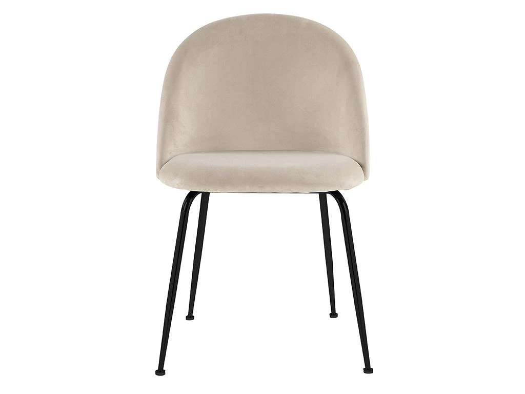 Lot De 2 Chaises - Velours Et Métal Noir Mat - Beige - MELBOURNE 4 Lot De 2 Chaises - Velours Et Métal Noir Mat - Beige - MELBOURNE – Image 4