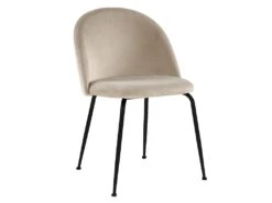 Lot De 2 Chaises - Velours Et Métal Noir Mat - Beige - MELBOURNE 12 Lot De 2 Chaises - Velours Et Métal Noir Mat - Beige - MELBOURNE -Fren Soldes Boutique chaise 452557