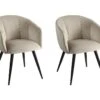 Lot De 2 Chaises VADIM De Pascal MORABITO - Velours Et Métal - Beige