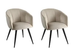 Lot De 2 Chaises VADIM De Pascal MORABITO - Velours Et Métal - Beige