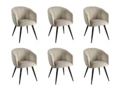 Lot De 6 Chaises VADIM De Pascal MORABITO - Velours Et Métal - Beige 13 Lot De 6 Chaises VADIM De Pascal MORABITO - Velours Et Métal - Beige -Fren Soldes Boutique chaise 453677