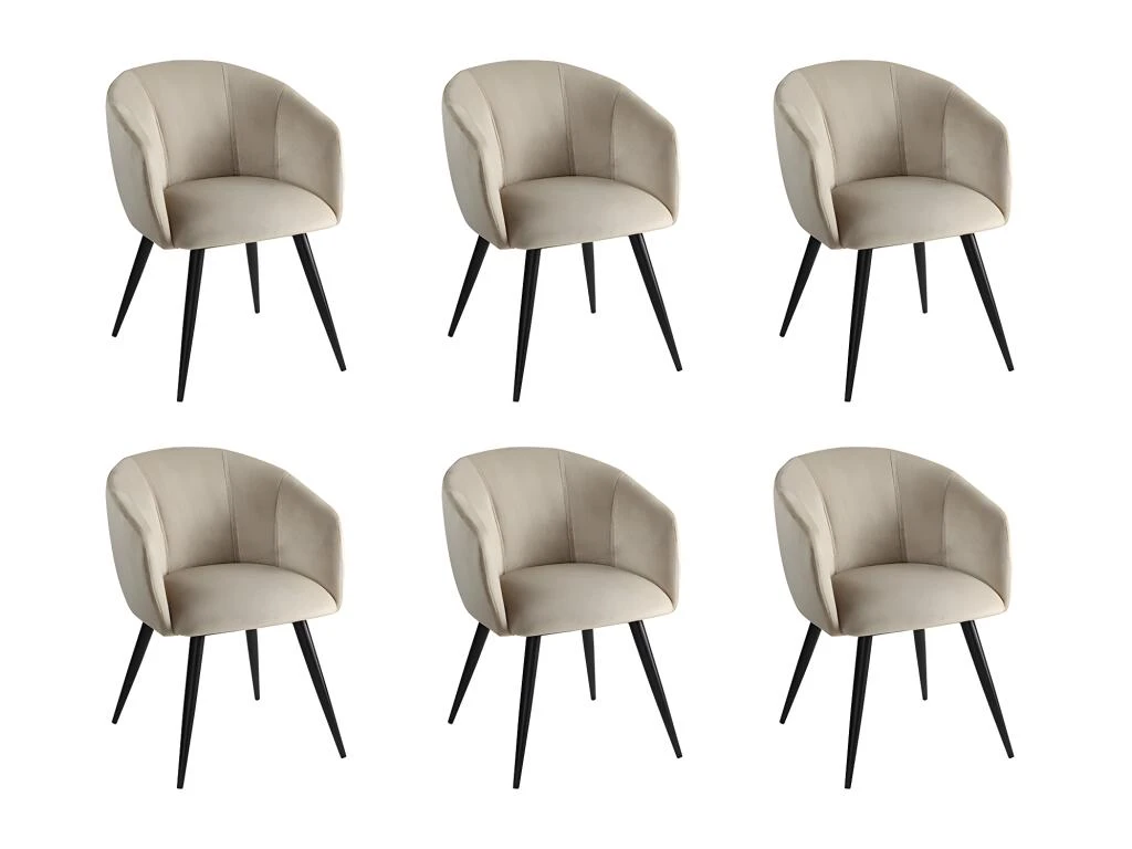 Lot De 6 Chaises VADIM De Pascal MORABITO - Velours Et Métal - Beige 7 Lot De 6 Chaises VADIM De Pascal MORABITO - Velours Et Métal - Beige – Image 7