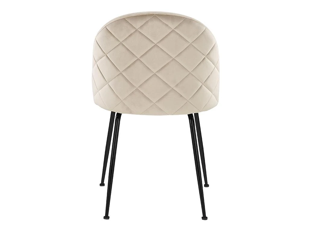 Lot De 2 Chaises - Velours Et Métal Noir Mat - Beige - MELBOURNE 7 Lot De 2 Chaises - Velours Et Métal Noir Mat - Beige - MELBOURNE – Image 7