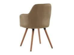 Lot De 2 Chaises Avec Accoudoirs ELEANA - Velours Et Métal Effet Bois - Beige -Fren Soldes Boutique chaise 480821