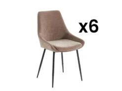 Lot De 6 Chaises MASURIE - Tissu - Taupe