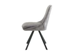 Lot De 2 Chaises - Velours Et Métal - Gris - KELINE -Fren Soldes Boutique chaise 507089