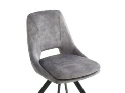 Lot De 2 Chaises - Velours Et Métal - Gris - KELINE -Fren Soldes Boutique chaise 507097
