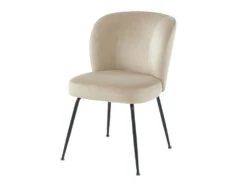 Lot De 2 Chaises En Velours Et Métal - Beige - POLPONA De Pascal MORABITO -Fren Soldes Boutique chaise 6837091