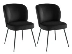 Lot De 2 Chaises En Velours Et Métal - Noir - POLPONA De Pascal MORABITO