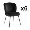 Lot De 6 Chaises En Velours Et Métal - Noir - POLPONA De Pascal MORABITO