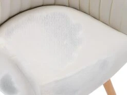 Lot De 2 Chaises Avec Accoudoirs - Tissu Et Métal Effet Bois - Crème - ELEANA -Fren Soldes Boutique chaise 715939