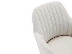Lot De 2 Chaises Avec Accoudoirs - Tissu Et Métal Effet Bois - Crème - ELEANA -Fren Soldes Boutique chaise 715941