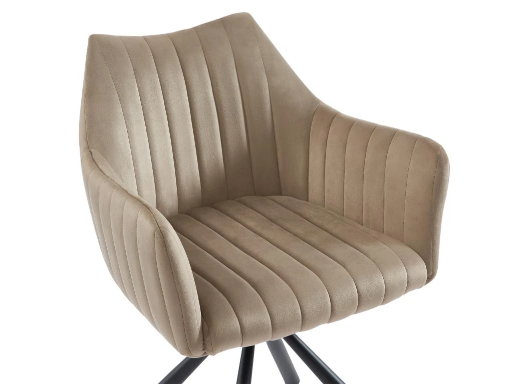 Lot De 2 Chaises Avec Accoudoirs En Velours Et Métal - Beige - IZIALI De Pascal MORABITO 6 Lot De 2 Chaises Avec Accoudoirs En Velours Et Métal - Beige - IZIALI De Pascal MORABITO – Image 6