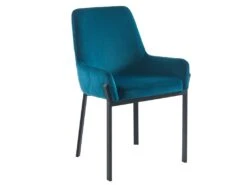 Lot De 2 Chaises Avec Accoudoirs En Velours Et Métal - Bleu - CAROLONA De Pascal MORABITO -Fren Soldes Boutique chaise 8741605