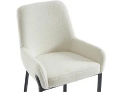 Lot De 2 Chaises Avec Accoudoirs En Tissu Bouclette Et Métal - Blanc - CAROLONA De Pascal MORABITO -Fren Soldes Boutique chaise 9066473