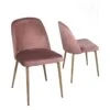 Chaise Scandinave Velours Rembourré DIMA (rose)