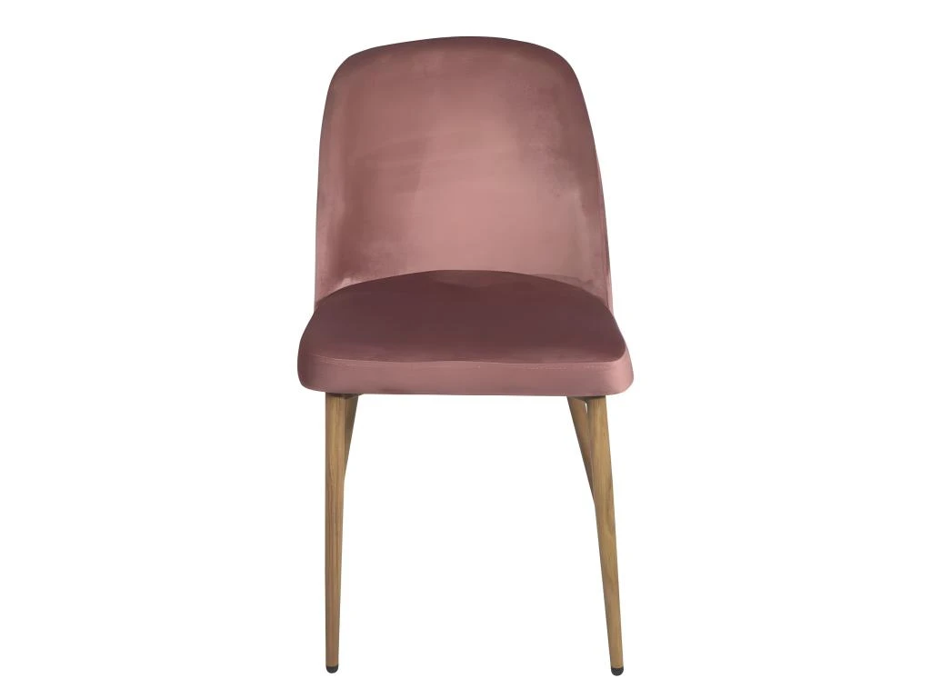 Chaise Scandinave Velours Rembourré DIMA (rose) 2 Chaise Scandinave Velours Rembourré DIMA (rose) – Image 2