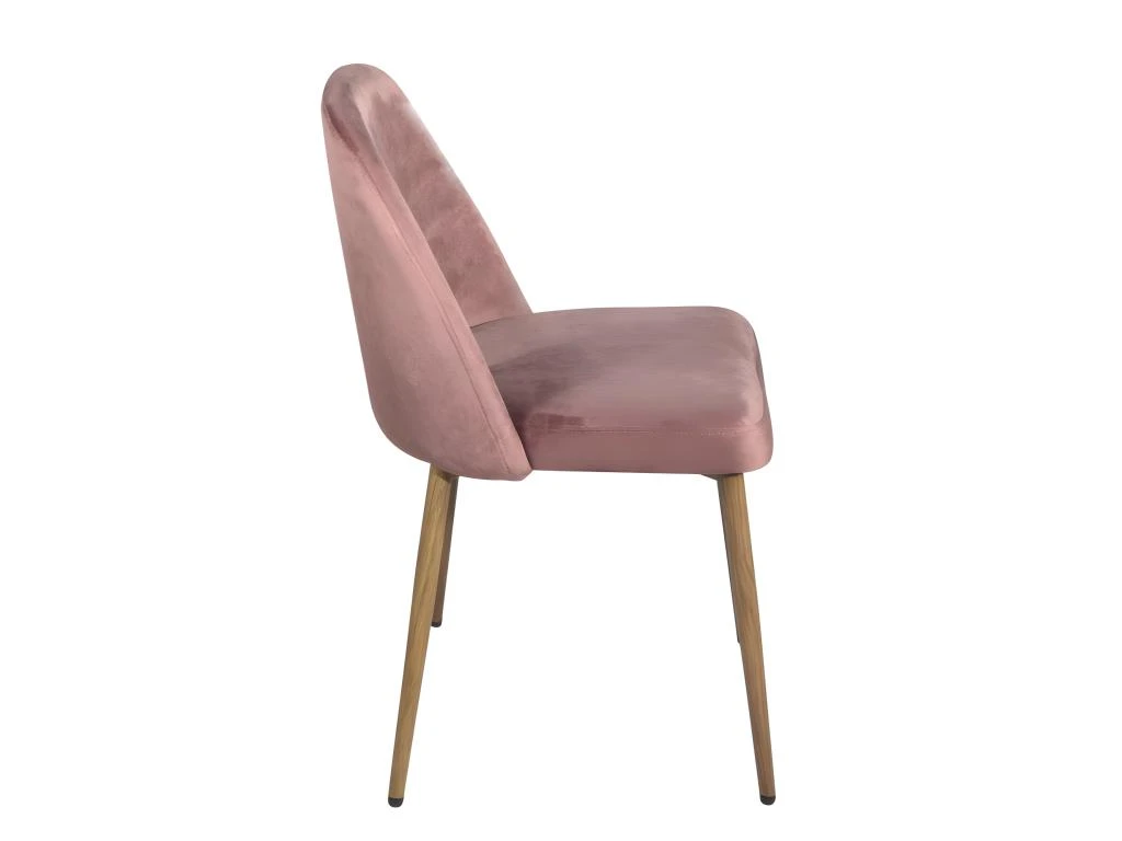 Chaise Scandinave Velours Rembourré DIMA (rose) 3 Chaise Scandinave Velours Rembourré DIMA (rose) – Image 3