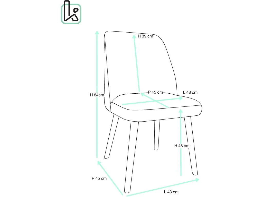 Chaise Scandinave Velours Rembourré DIMA (rose) 5 Chaise Scandinave Velours Rembourré DIMA (rose) – Image 5