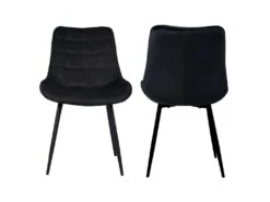 Lot De 2 Chaises En Velours LOUISE Noires - HAPPY GARDEN -Fren Soldes Boutique chaise 9242139