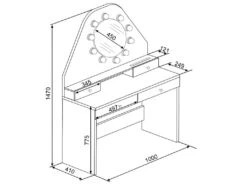 Coiffeuse GABRIELA - Miroir à LEDs Et Rangements - Rose Poudré 14 Coiffeuse GABRIELA - Miroir à LEDs Et Rangements - Rose Poudré -Fren Soldes Boutique coiffeuse 373773