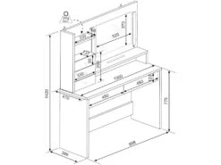 Coiffeuse GIULIANA - Miroir à LEDs Et Rangements - Blanc -Fren Soldes Boutique coiffeuse 407735
