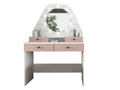 Coiffeuse GABRIELA - Miroir à LEDs Et Rangements - Rose Poudré 12 Coiffeuse GABRIELA - Miroir à LEDs Et Rangements - Rose Poudré -Fren Soldes Boutique coiffeuse 422393