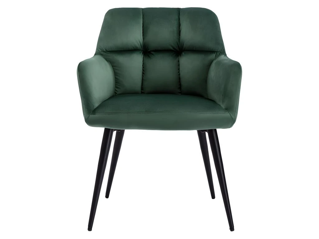 Lot De 6 Chaises Avec Accoudoirs - Velours Et Métal - Vert - PEGA 3 Lot De 6 Chaises Avec Accoudoirs - Velours Et Métal - Vert - PEGA – Image 3