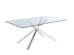 Ensemble Table GLENDA + 4 Chaises MAXINE - Transparent Et Anthracite 7 Ensemble Table GLENDA + 4 Chaises MAXINE - Transparent Et Anthracite -Fren Soldes Boutique ensemble table chaises 432211