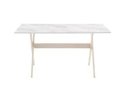 Ensemble Table + 6 Chaises - Blanc, Gris Et Naturel Clair - SERANI 7 Ensemble Table + 6 Chaises - Blanc, Gris Et Naturel Clair - SERANI -Fren Soldes Boutique ensemble table et chaise 10732105