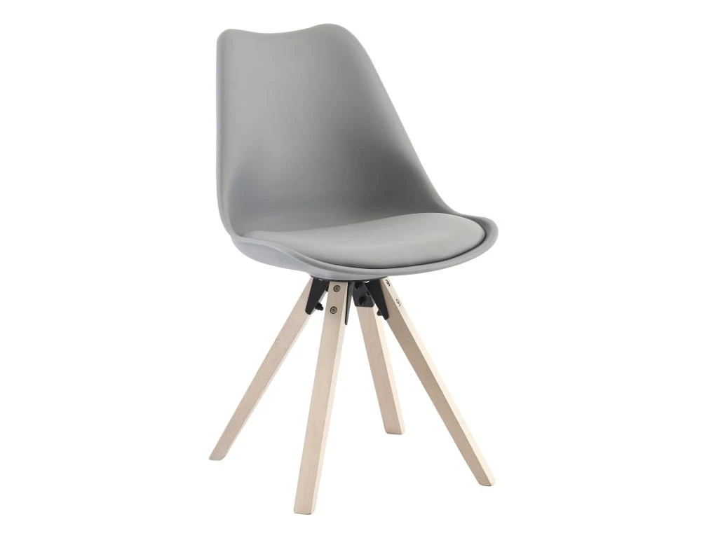 Ensemble Table + 6 Chaises - Blanc, Gris Et Naturel Clair - SERANI 3 Ensemble Table + 6 Chaises - Blanc, Gris Et Naturel Clair - SERANI – Image 3