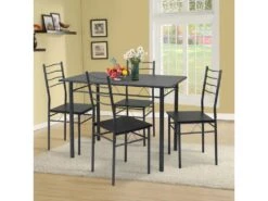 Ensemble De Table Et 4 Chaises Lima Pour Salle à Manger Noir/Gris -Fren Soldes Boutique ensemble table et chaise 10759941