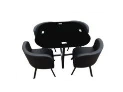 Ensemble CANNES Table + 4 Chaises Noir. Idéal Pour Cuisine Ou Salle à Manger. 8 Ensemble CANNES Table + 4 Chaises Noir. Idéal Pour Cuisine Ou Salle à Manger. -Fren Soldes Boutique ensemble table et chaise 12532007